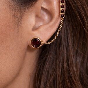 Henri Bendel Gold and Red Studs with Cuff